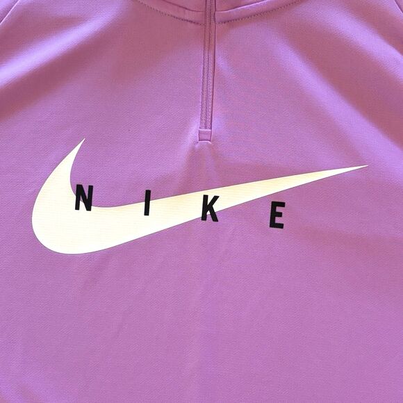 NIKE Women's (2X) Dri-Fit Swoosh Running Jacket, 1/4 Zip, Lightweight, Lavender - Picture 7 of 10